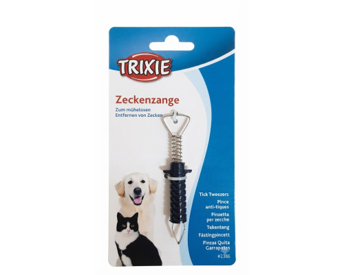 Пинцет для удаления клещей черный 8 см Trixie