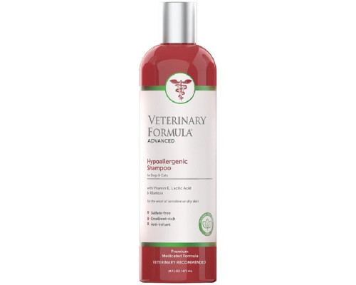 Шампунь для собак и котов Advanced Hypoallergenic Shampoo при аллергии и чувствительности кожи 473 мл Veterinary Formula