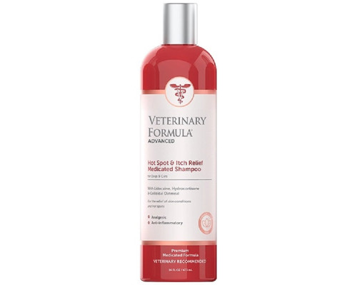 Шампунь для собак и котов Advanced Hot Spot & Itch Relief Shampoo антиаллергенный лечебный 473 мл Veterinary Formula