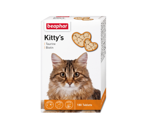 Лакомство для котов Kitty's Taurin Biotin с таурином и биотином №180 Beaphar