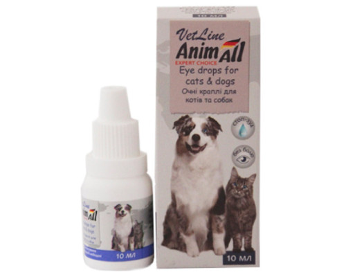 Капли глазные для собак и кошек VetLine для ухода за глазами животных 10 мл AnimAll