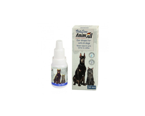 Капли ушные для собак и кошек 30 мл AnimAll VetLine