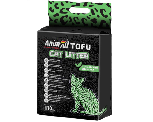 Наполнитель для кошачьих туалетов соевый Tofu Green Tea с ароматом зеленого чая 4,66 кг 10 л AnimAll