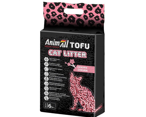 Наполнитель для кошачьих туалетов соевый Tofu Sakura с ароматом сакуры 2,6 кг 6 л AnimAll