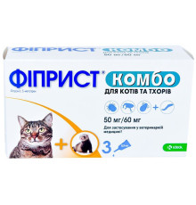 Фіприст Комбо краплі на холку для котів та тхорів 0,5 мл 1 піпетка KRKA