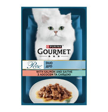 Корм для котів Gourmet Perle Duo лосось та сайда в підливі 85 г Purina
