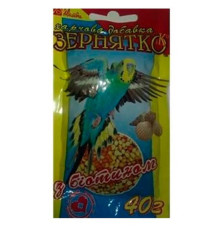 Порошок Зернятко вітаміни для папуг з біотином 40 г Зернятко Ко