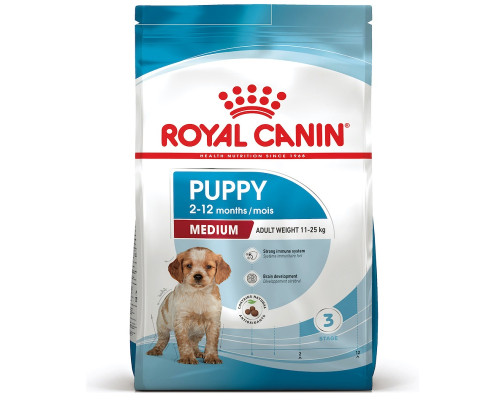 Сухой корм для щенков средних пород Medium Puppy с птицей 1 кг Royal Canin