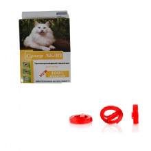 Ошейник противопаразитарный Супер ХЕЛП 35 см красный для котов Круг