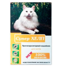 Нашийник для котів протипаразитарний Супер Хелп New 35 см червоний Круг