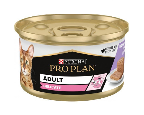 Корм для котов с чувствительным пищеварением Delicate с индейкой 85 г Purina