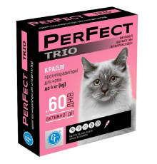 Краплі для котів до 4 кг Perfect Trio від бліх і кліщів 1 піпетка 0,6 мл Ветсинтез
