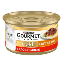 Корм для котів Gourmet Gold яловичина з соусом де люкс 85 г Purina