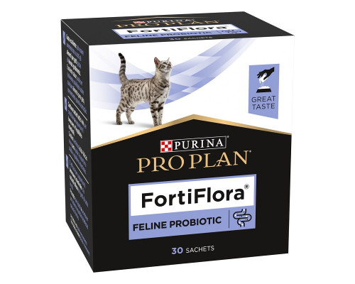 Порошок для котов и котят Пробиотик Proplan Fortiflora Cat для поддержания микрофлоры ЖКТ 1 г №30 Purina Pro Plan