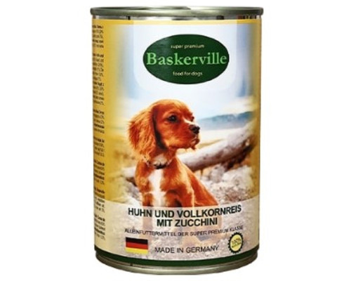 Корм для собак півень з рисом та цукіні 400 гр Baskerville
