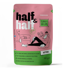 Корм для кошенят Half and Half шматочки з індичкою в желе 100 г Half&Half