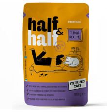 Корм для стерилізованих котів Half and Half шматочки з тунцем у соусі 100 г Half&Half