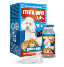 Краплі очні для тварин Генталайн 0,4% при гострих і хронічних захворюваннях очей 10 мл O.L.KAR 