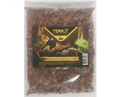 Пресований кокосовий ґрунт для тераріуму Chips чіпси великі 2 л TerriX 