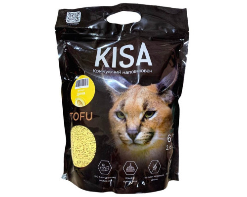 Наполнитель для кошачьих туалетов Kisa Tofu Melon с ароматом дыни 2,6 кг 6 л TOP CAT