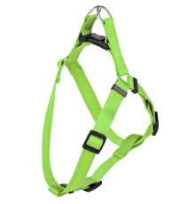 Шлея для собак нейлонова зі світловідбивною ниткою та пластиковою пряжкою салатова 10 мм А 24-30 см В 26-40 см KareLine