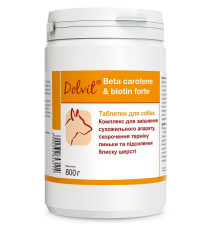 Таблетки для собак Dolvit Beta carotene & biotin forte для поліпшення шкіри та шерсті 800 г Dolfos