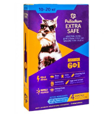 Краплі на холку для собак 10-20 кг Dog Extra Safe 6 in 1 від бліх і глистів №1 Palladium