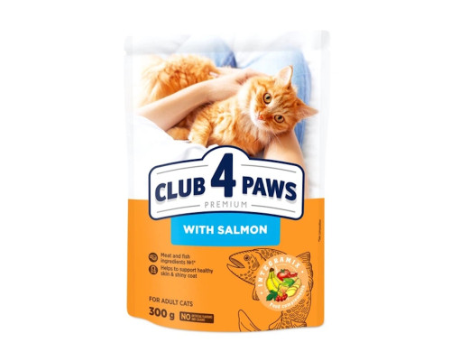 Сухой корм для взрослых котов Adult Cats Salmon с лососем 900 г Клуб 4 лапы