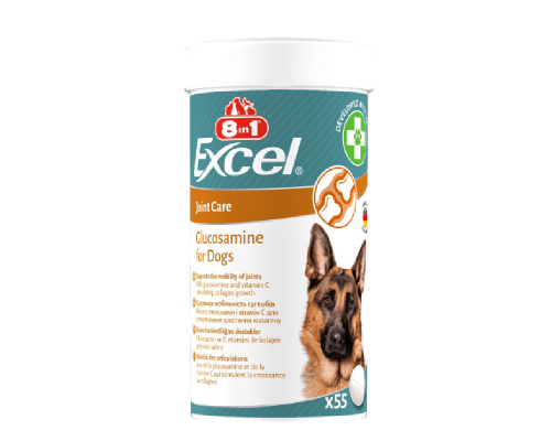 Витамины для щенков и собак 8 в1 Exel Glucosamine с глюкозамином со вкусом морепродуктов № 55  8in1 Excel
