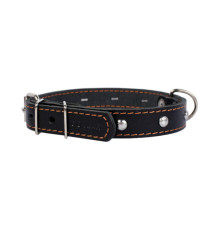 Нашийник Collar одинарний з прикрасами ширина 14 мм довжина 27-35 см чорний 00041