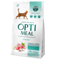 Сухий корм для стерилізованих котів Adult Cat Sterilised Turkey and OAT індичка і овес 700 г Optimeal
