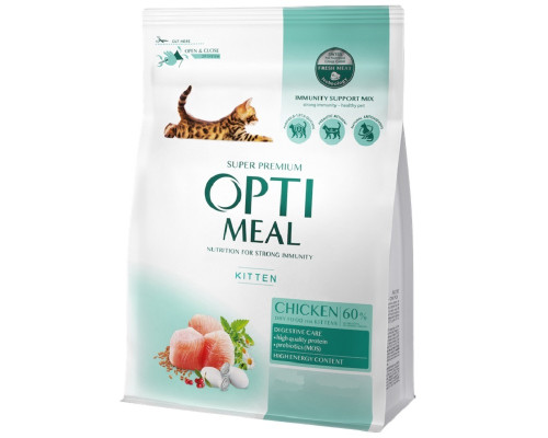 Сухой корм для котят Kitten Chicken курица 4 кг Optimeal