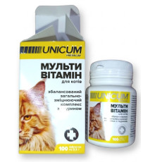 Вітаміни Унікум преміум UNICUM premium для кішок мультивітамін 100 таблеток 50 г