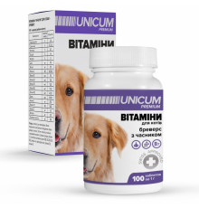 Вітаміни для собак Бреверс з часником 100 таблеток 100 г UNICUM premium
