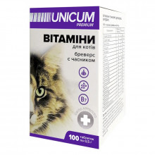Вітаміни Унікум преміум UNICUM premium для кішок Бреверс з часником 100 таблеток 50 г
