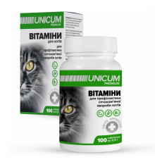 Вітаміни Унікум преміум UNICUM premium для кішок профілактика сечокам'яної хвороби 100 таблеток 50 г