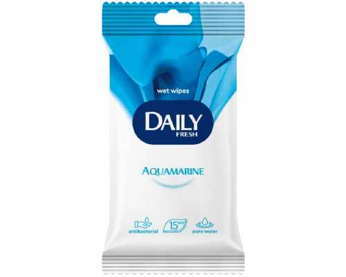 Салфетки влажные Aquamarine универсальные 15 шт Daily Fresh