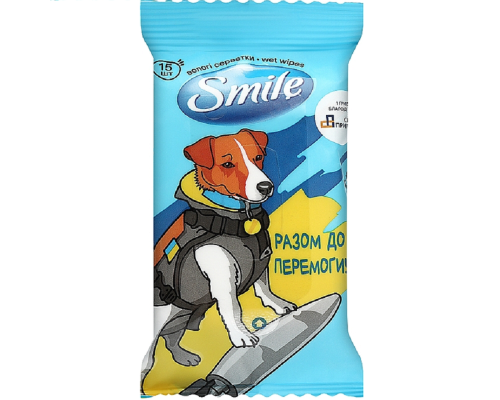 Салфетки влажные Разом до Перемоги с Д-пантенолом 15 шт Smile