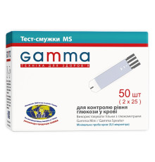 Тест-смужки для глюкометра Gamma Mini для вимірювання рівня глюкози 50 шт Gamma
