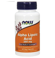 Таблетки Alpha Lipoic Acid 250 мг дієтична добавка антиоксидант №60 Now Foods