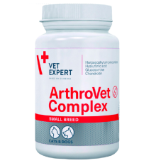 Таблетки для котів і собак дрібних порід ArthroVet Complex Small для підтримки функції хрящів і суглобів №60 VetExpert