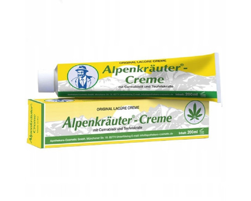 Крем Alpenkrauter-Creme для суглобів з екстрактом конопель і лікарських трав 200 мл Original Lacure