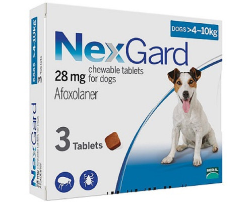Таблетки жувальні для собак 4-10 кг NexGard від бліх і кліщів №3 Merial