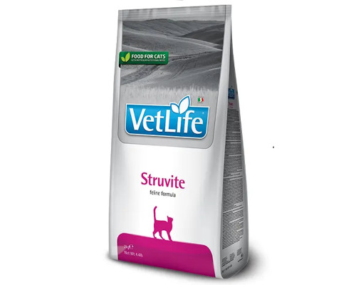 Сухой корм для кошек Vet Life Struvite для растворения струвитных уролитов 2 кг Farmina