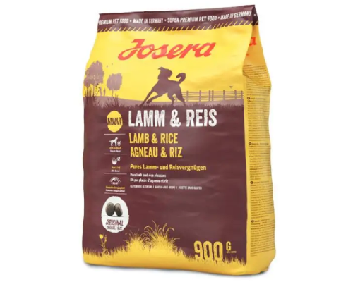 Сухой корм для собак с проблемами пищеварения Lamb and Rice с ягненком и рисом 900 г Josera