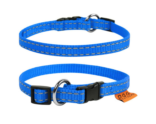 Нашийник для собак Dog extreme нейлоновий регульований Ш 14 мм Д 23-35 см блакитний Collar