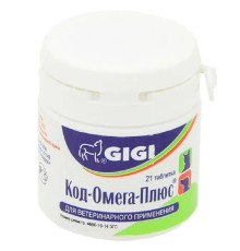 Таблетки для котів і собак Cod Omega Plus харчова добавка для шкіри та шерсті №21 GIGI