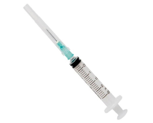 Шприц одноразовый 2 мл 3-х компонентный 23 G игла 0,6 * 30 мм Alexpharm