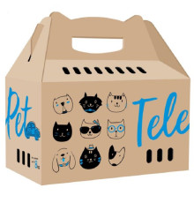 Картонна переноска для котів і собак TelePet 45,5*22*43,5 см Collar
