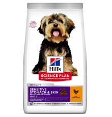 Сухий корм для собак дрібних порід із чутливим травленням Canine Adult Sensitive Stomach and Skin Small and Mini з куркою 1,5 кг Hill's Science Plan